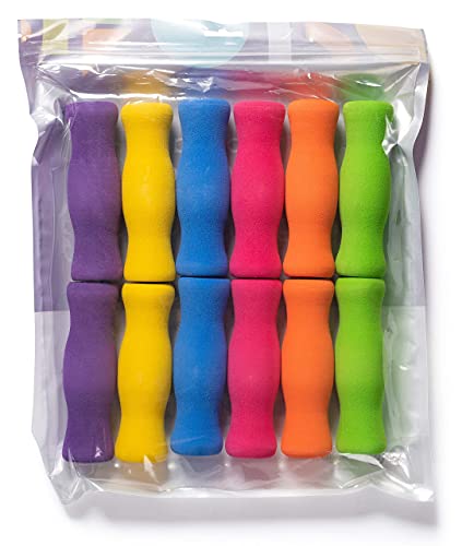 Special Supplies Long Foam Pencil Grips For Kids Adults Colorful, Cushioned Holders For Handwriting, Drawing, Coloring | Ergonomic Right Or Left-Handed Use | Reusable (12) #TOP6