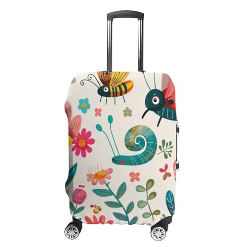 Cartoon Small Insect Luggage Cover, Washable Elastic Suitcase Cover Protector Fit 18-32 Inch Luggage