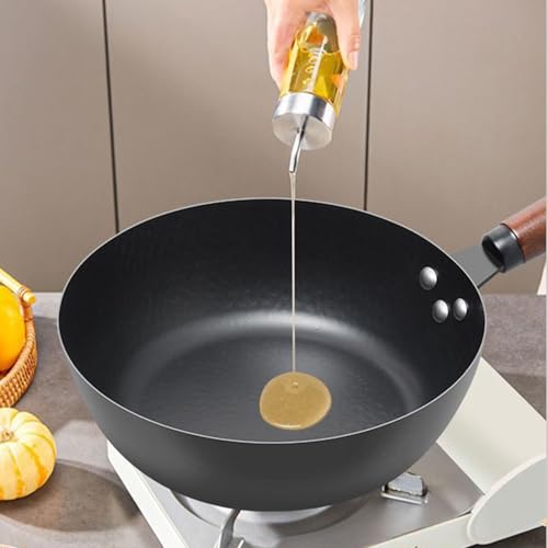 Wok de hierro fundido 28 cm antiadherente sin revestimiento miniatura 5