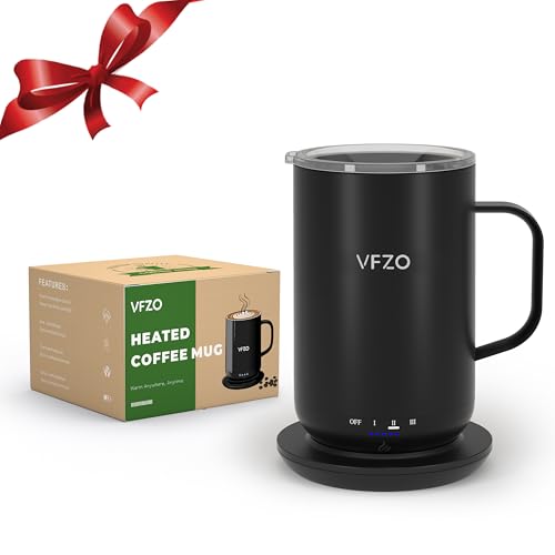 Image of Self Heating Coffee Mug,High-Capacity- 18 oz, 180 Min Battery Life, Smart Heated Coffee Mug,Smart Mug, Simple Temperature Control Operation, Gifts for Family Members (Ebony black)