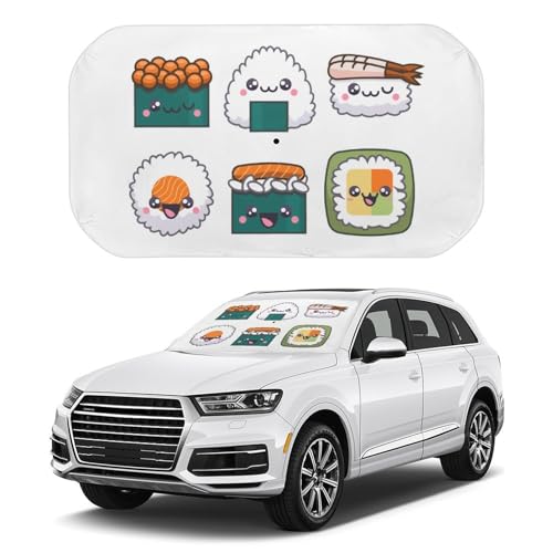 車用サンシェード 寿司 かわいい 折りたたみ式 傘型 遮光 遮熱 取付簡単 収納便利