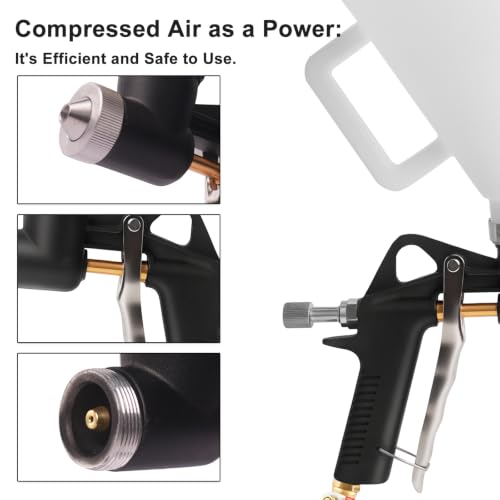 Image of Drywall Texture Spray Gun, Air Hopper Spray Gun Paint with 1.5 Gallon Hopper Includes 3 Nozzles(4.0mm /6.0mm /8.0mm), Air Texture Gun for Walls,Ceiling,Stucco Mud,Knockdow,Spray Gun (Black)