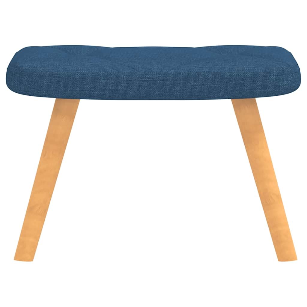 Poltrona Relax Blu in Tessuto con Poggiapiedi imbottita ergonomica reclinabile per soggiorno salotto studio camera con struttura in acciaio e gambe