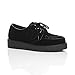 Ajvani Chaussures Semelles compensées Lacets Plateforme Gothiques Creepers, Daim Noir, Taille 10