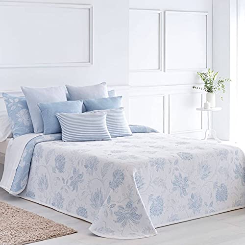 Colcha Jacquard Isabela - Cama 180 cm - Color Celeste