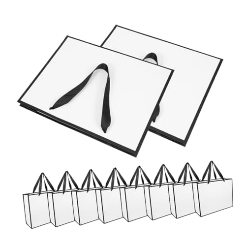 Paquet fourre-tout en papier blanc Mipcase avec poignées pour cadeaux lot de 20