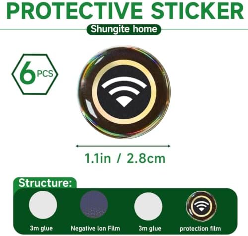 6 Pieces Blocker Protection Neutralizers Stickers for Cell Phones Tablets Laptops Computer WiFi Printer TV Electronic Devices Black - 5