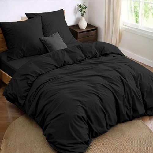 Dreamzie Parure de Lit 140x190 4 Pièces Housse de Couette 240x220 cm + Drap Housse 140x190 cm avec...