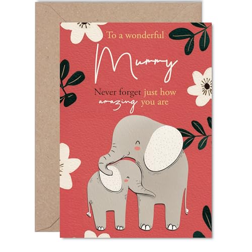 Giftzie Mummy Birthday Card - Never Forget - Happy Birthday Card for Mommy from Son Daughter, 5x7 Inch Never Forget Bday Greeting Cards