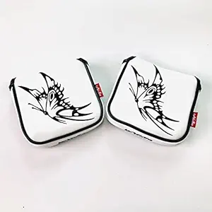 Universal Golf Mallet Putter Cover Square Headcover Magnetic Closure Guard Butterfly White