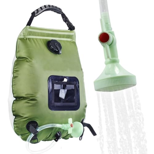 Hinniuy シャワーバッグ 20L ソーラーキャンプシャワー 電気不要 アウトドア 簡易シャワー 大容量 ポータブルシャワー 耐久性 持ち運び 太陽光で水を暖める お風呂 キャンプ用 海水浴 サーフィン 釣り 給水 タンク 防災対策 災害用 非常時 ス