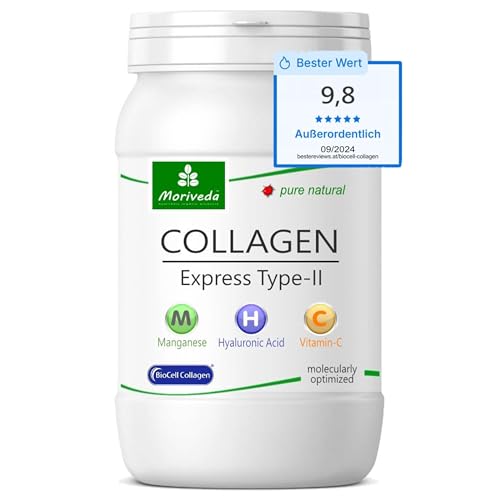 MoriVeda® NP-Vital Biocell 1000mg, 60 Cápsulas, con Fórmula Express, Colágeno-II, Ácido Hialurónico, Vitamina-C y Manganeso, para piel, cabello y articulaciones (Paquete de 1 Mes), 1x60 Cápsulas