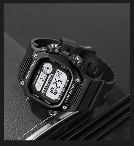 Image of Time Up Digital Dial Finer-Quality Material Square Shape Waterproof,Alarm,Night-Light Watch for Men & Women- WF124-X