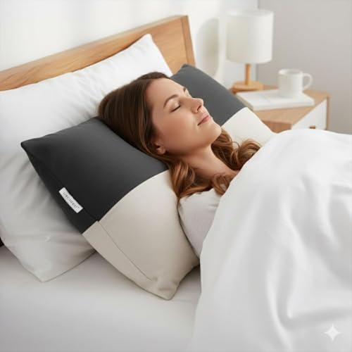 Image of Hotel Quality Premium Fibre Cushions | Cushion 16 inch x 16 inch | Pillow,Cushion,Cushions for, Cushion Pillow,Pillow,Cushions for Bed (Grey-White, 1)