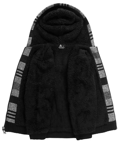 Image of V VALANCH Boys Hoodie Zip Up Fleece Lined Jacket Warm Sherpa Hooded Sweatshirts for Boys Girls 6-15 Years