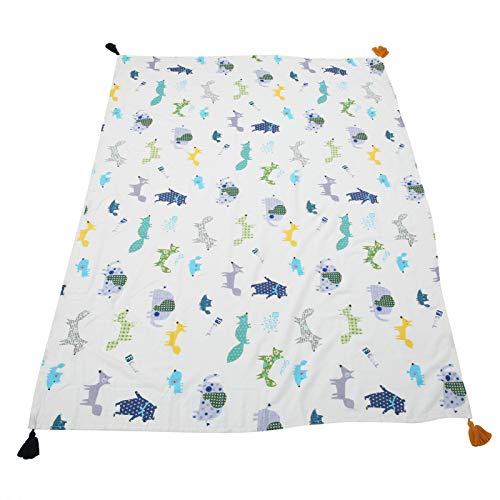 Envoltura de Manta para Bebé, Toalla de Baño Y Cómoda, Fibra de Bambú de Alta Absorción para Recién Nacido Envuelto en Ducha Infantil(Zorro feliz)