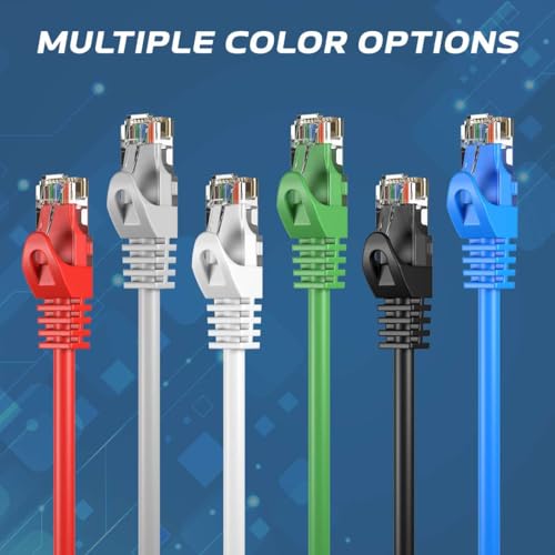 Cables Direct Online Cat5e 50FT Network Ethernet Patch Cable, 350Mhz Internet Wire, Backwards Compatible with Cat5, for PC, Modem, Router, Consoles for Home and Office, Blue