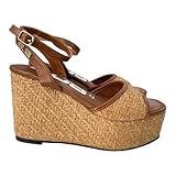 SANDALO DONNA 4US PACIOTTI 4US120 Sandalo Donna taglia 35 Nuova Collezione Primavera Estate 2026 Zeppa alto 11 cm pelle di vitello Marrone
