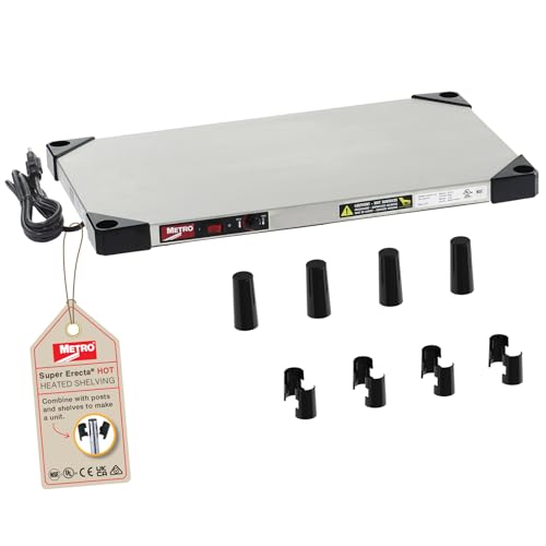 Metro HS1424 Super Erecta Hot Stainless Steel Heated Shelf - Use as Countertop Food Warmer or Customizable Shelving Unit - 120V, 200W, 14