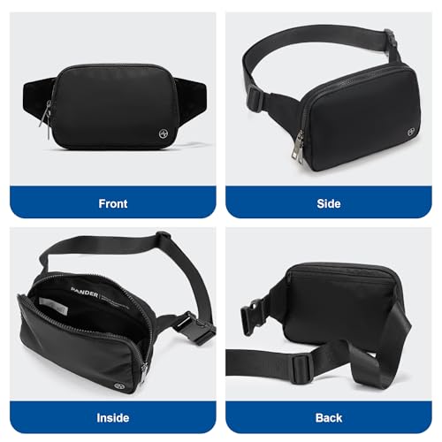 pander belt bag large 2l nylon fanny pack purse for women and men with adjustable strap