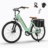 Movcan V80 Electric Bike, 1000W Motor 28MPH Ebike, 48V 13Ah Removeable Battery, 26'' City Cruiser Adult Electric Bicycles up to 70 Miles, 7-Speed Dual Disc Brake, Mountain E Bike for Commuting