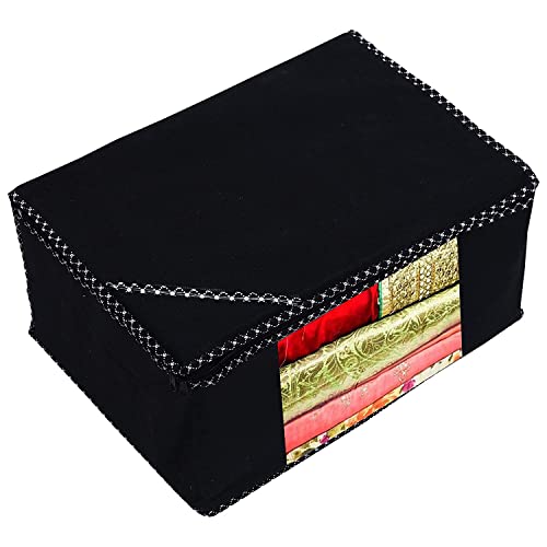 Image of AI ANKIT INTERNATIONAL Saree Cover Bag /Solid Black Saree Cover Bag /Saree Covers For Storage /Pack of 5