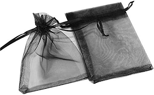 DAHI Organzasäckchen schwarz 100stk Organzabeutel Schmuckbeutel Hochzeit Säckchen 9x12cm Geschenkbeutel Organzabeutel (schwarz 9x12cm/100stk) Cover
