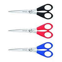 Westcott E-31031 00 Büro-Schere Set mit 3 Stück, 15 cm, blau/rot/schwarz
