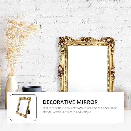 Miroir de maquillage vintage cadeau idéal cadre doré sculpté - 5