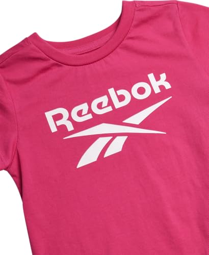 Reebok Toddler Little Girls Athletic Sets - 3 Piece Graphic Tee Shirt, Sweatshirt, and Active Legging Pants Girls Workout Set4