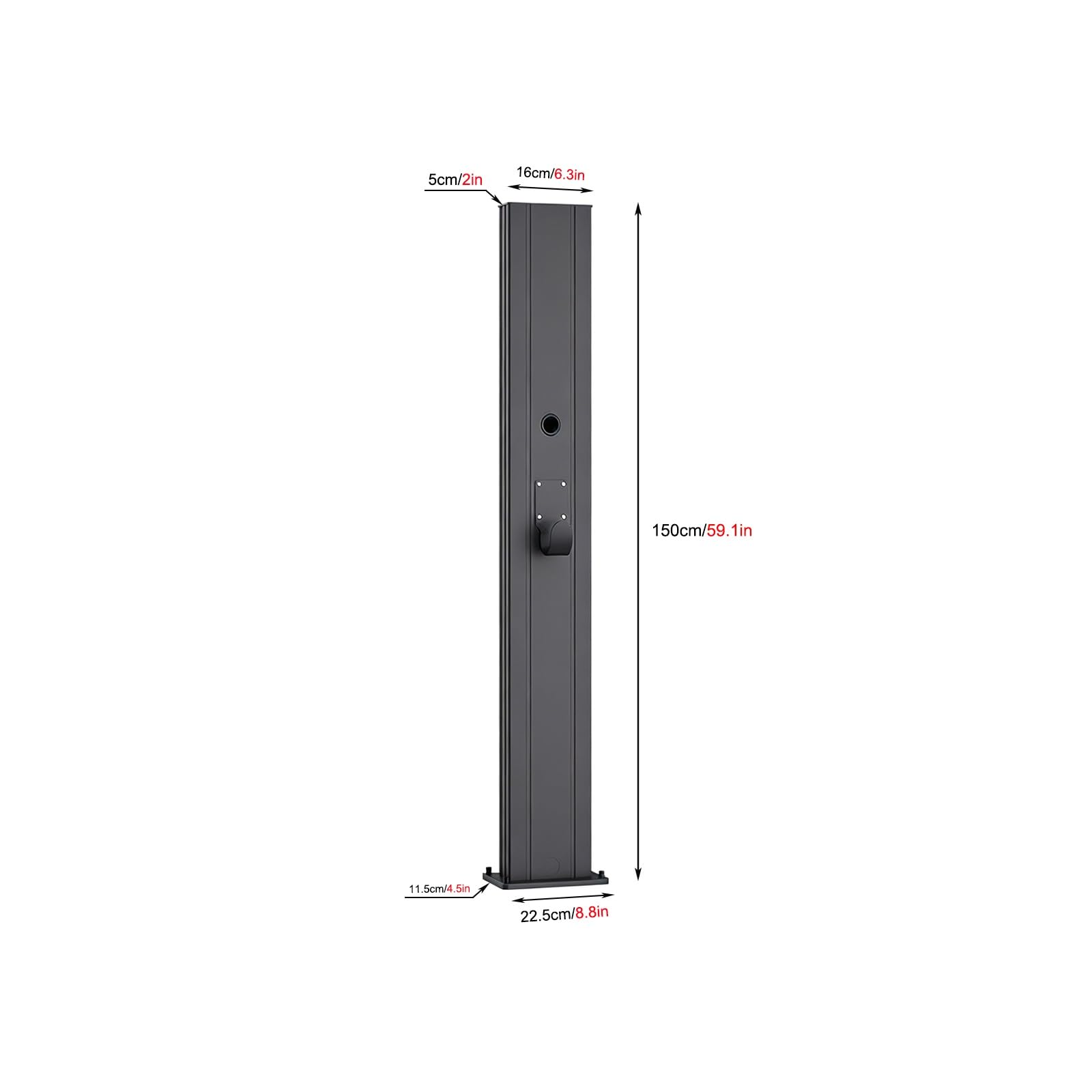 Piedistallo per Caricabatterie EV,Piedistallo Universale Stazione di Ricarica,Montaggio a Pavimento, Compatibile con Tutte Condizioni Atmosferiche, Progettato Specificamente Veicoli Elettrici(Black)