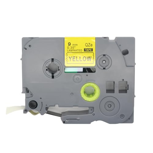 BROVACS 1 Pack Black on Yellow Laminated Label Tape Compatible for Brother P-Touch Label Printer TZ 621 TZe 621 9mm 3/8" OPA4621