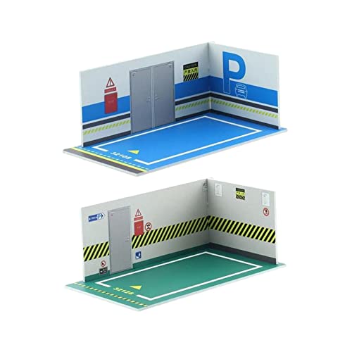 Milageto 2 Piezas 1/32 Escala Diecast Car Parking Mini Car Garage Car Scene Display para 1:32 Diecast Model Car, Estilo a Milageto 2 Piezas 1/32 Escala Diecast Car Parking Mini Car Garage Car Scene Display para 1:32 Diecast Model Car, Estilo a
