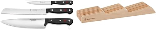 Wüsthof Gourmet - Juego de cuchillos de chef de 3 piezas y 7 ranuras en cajón para almacenamiento de cuchillos
