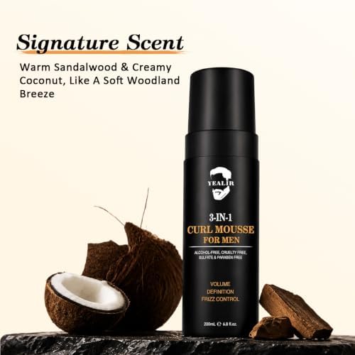 Curl Mousse, Mens Curly Hair Products for Volume & Definition, 6.8 fl oz — view 6