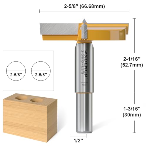 Image of Forstner Bit 1 /2 inch Shank, 2-5 /8 inch Cutting Diameter, Forstner Drill Bit for Woodworking, Drilling Hole Saw Set, Auger Opener, Hinge Hole Cutter for Plastic, Plywood Products