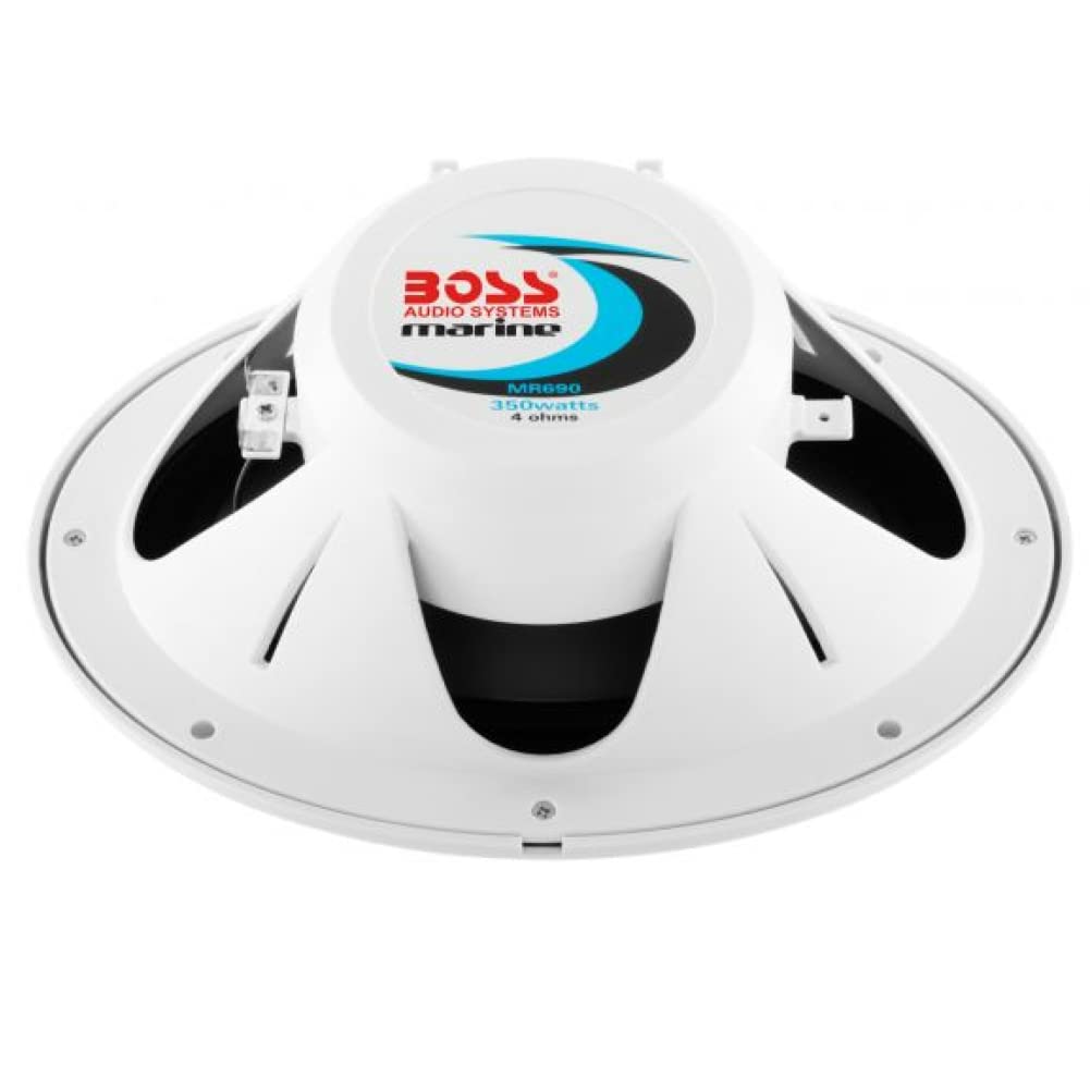 KIT SET PER BOSS AUDIO SYSTEMS MR690 ovali 2 vie 6 x 9 15 x 23 cm 175 watt rms 350 watt max 4 ohm impermeabili mare piscina barca hotel, a coppia + accessori omaggio