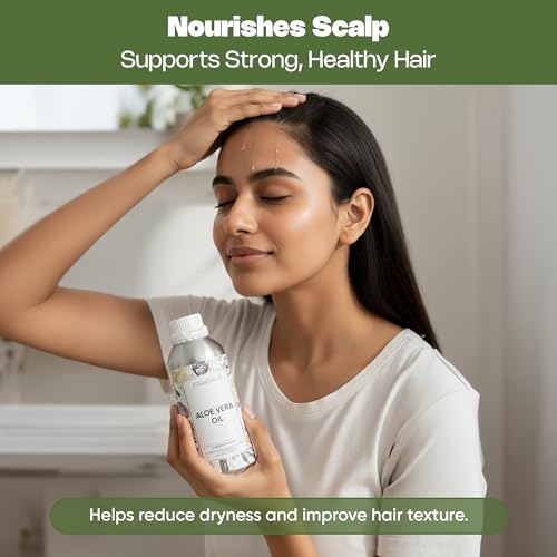Image of VedaOils Pure Aloe Vera Oil for Hair Growth, Natural Organic Aloe Vera Hair Oil for Hair Care, Hair Fall Control & Nourishing Skin Moisturizing 100ml