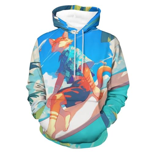 Sweatshirt Surfboard Cat avec capuche et manches longues ultra douces