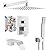 Cinwiny Shower System with Tub Spout Wall Mount Tub Shower Faucet Set Complete with Handheld Spray 3 Function Rough-In Valve Included,12 Inch Rainfall Shower Head,Polish Chrome