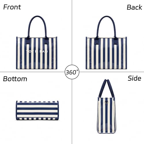 Image of GISMTR PVC Tote Bag for Women Large Letters Print Hobo Handbags Kraft Paper Shoulder Bag with Strap for Work Travel