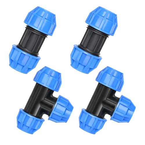 GNALIA 4 Pezzi Raccordo a Compressione 20 mm Raccordi a Compressione per Irrigazione Raccordi a Compressione in Polipropilene Raccordo a Compressione per Tubo Polietilene