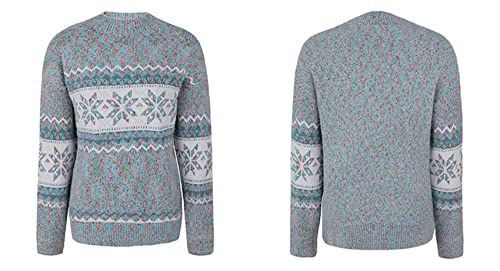 BDCUYAHSKL Herfst en Winter Mode Vrouwen Ronde Hals Kerst Sneeuwvlok Patroon Lange Mouwen Trui Casual Losse Haag Halve… - Image 5