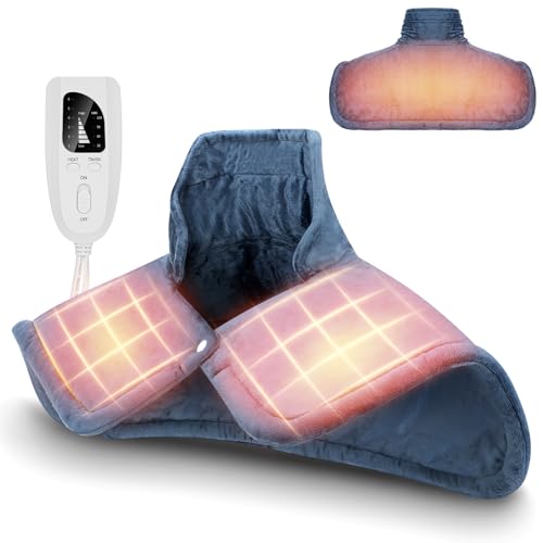 Anpress Cuscino Termico Cervicale, Termoforo per Cervicale e Spalle, Cuscino Termico, Scaldacollo per la Nuca e Spalle, 6 Temperature, Spegnimento Automatico,Riscaldamento Rapido,Lavabile in Lavatrice