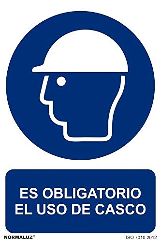Señal Es Obligatorio El Uso De Casco Con Tintas Uv | Aluminio 0'5 Mm - 300 X 400 Mm En Oferta Normaluz Rd21900 - Señal Es Obligatorio El Uso De Casco Aluminio 0,5Mm 30X40 Cm Con Cte, Ripci