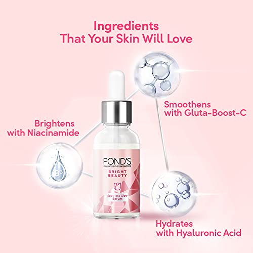 Image of Pond's Bright Beauty Spot-less Glow Serum, Infused with Hyaluronic Acid, Vitamin B3, Gluta-Boost-C, 30ml & Pond's Gold Beauty Night Cream 35 g