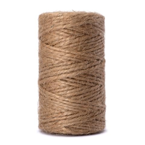 GARDENIX Cuerda de Yute de 180 m de Fibra Natural de 2 mm, 100% Biodegradable, para Manualidades, decoración, Embalaje de Regalo, como Fibra Natural, para jardín (180 m de Longitud, 2 mm de Grosor)