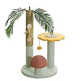 PGFUN Cat Scratching Post 4-in-1 Mushroom Cat Scratcher Palm Tree Cat Tower for Indoor Cats Sisal Scratch Post with Feather Wand Toy…