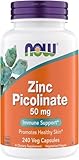 Now Supplements, Zinc Picolinate 50 mg, Supports Enzyme Functions, Immune Support, Non-GMO, Kosher, Suitable for Vegans - 240 Vegetarian Capsules (Pack of 1)