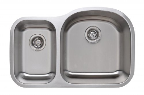 Wells Sinkware Cmu3221-79D-16-1 Craftsmen Series Stainless Steel Kitchen Sink Package, 32" 40/60 D-Shape, Brushed Matte Finish #TOP1